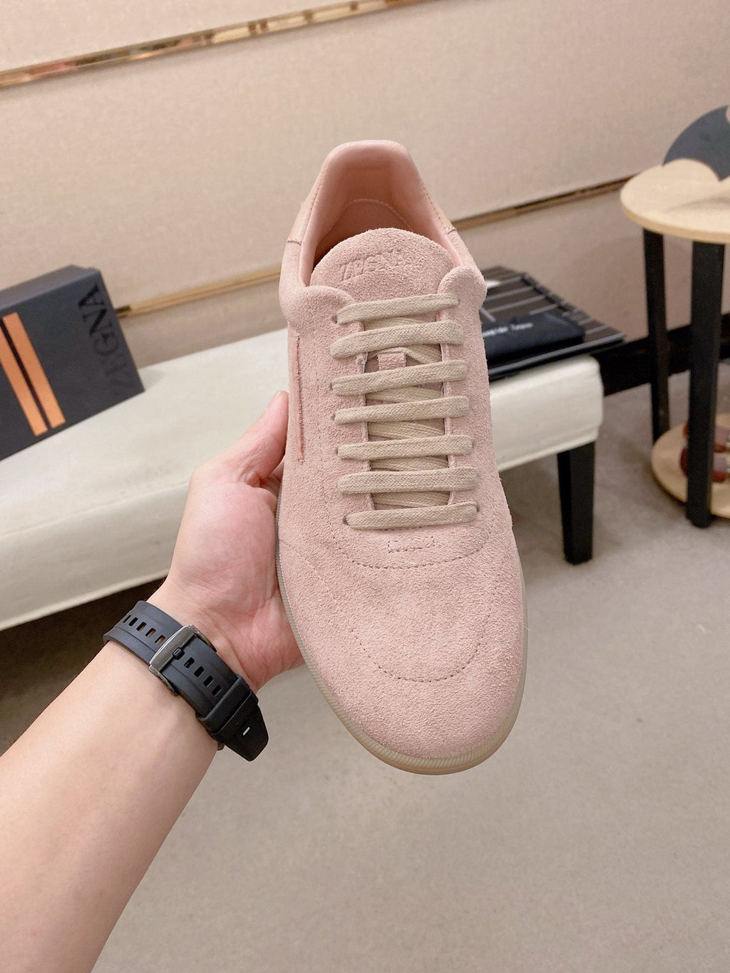 Zegna Suede Low-Top Sneakers — side