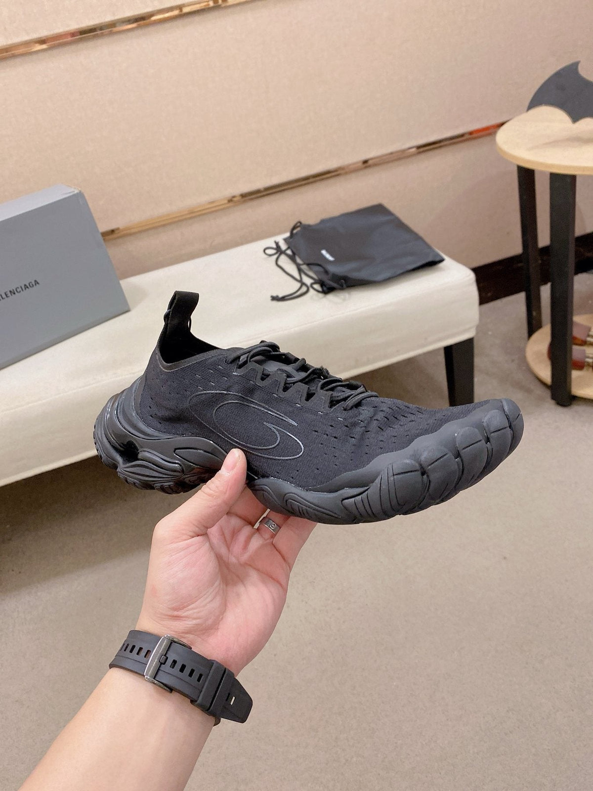 Balenciaga Anatomic Runner Five-Toe Sneakers — side